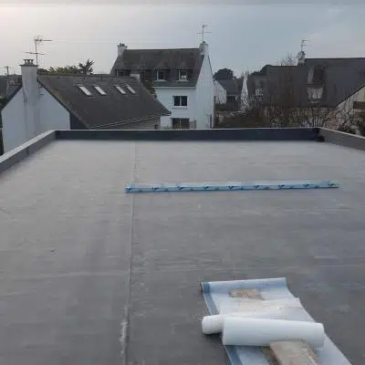 Etanchéité toit plat lestage membrane EPDM par végétalisation Résultat en attente de végétalisation